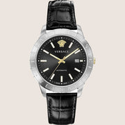 Versace Mens Watch Automatic Black Leather VE2D00221