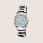 GC Ladies Silver Bracelet Crystal Set Blue Octagon Dial Swiss Watch Z25003L7MF