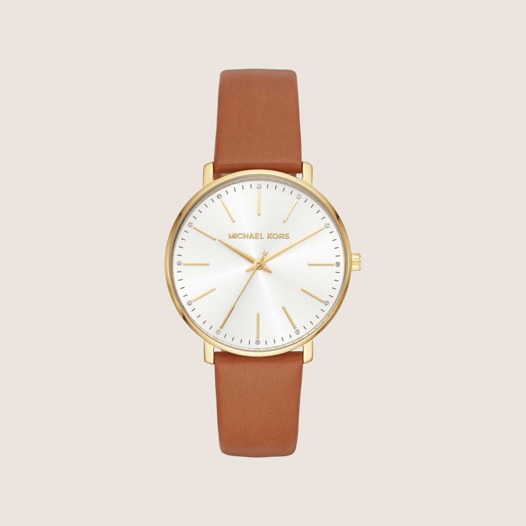 Michael Kors Women's Pyper Clear Stone-Set White Dial Watch MK2740