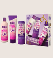Aussie Curls Giftset: Shampoo 300ml, Conditioner 250ml, Leave-in Cream 160ml 300ml Natural Cleanse & Nourish