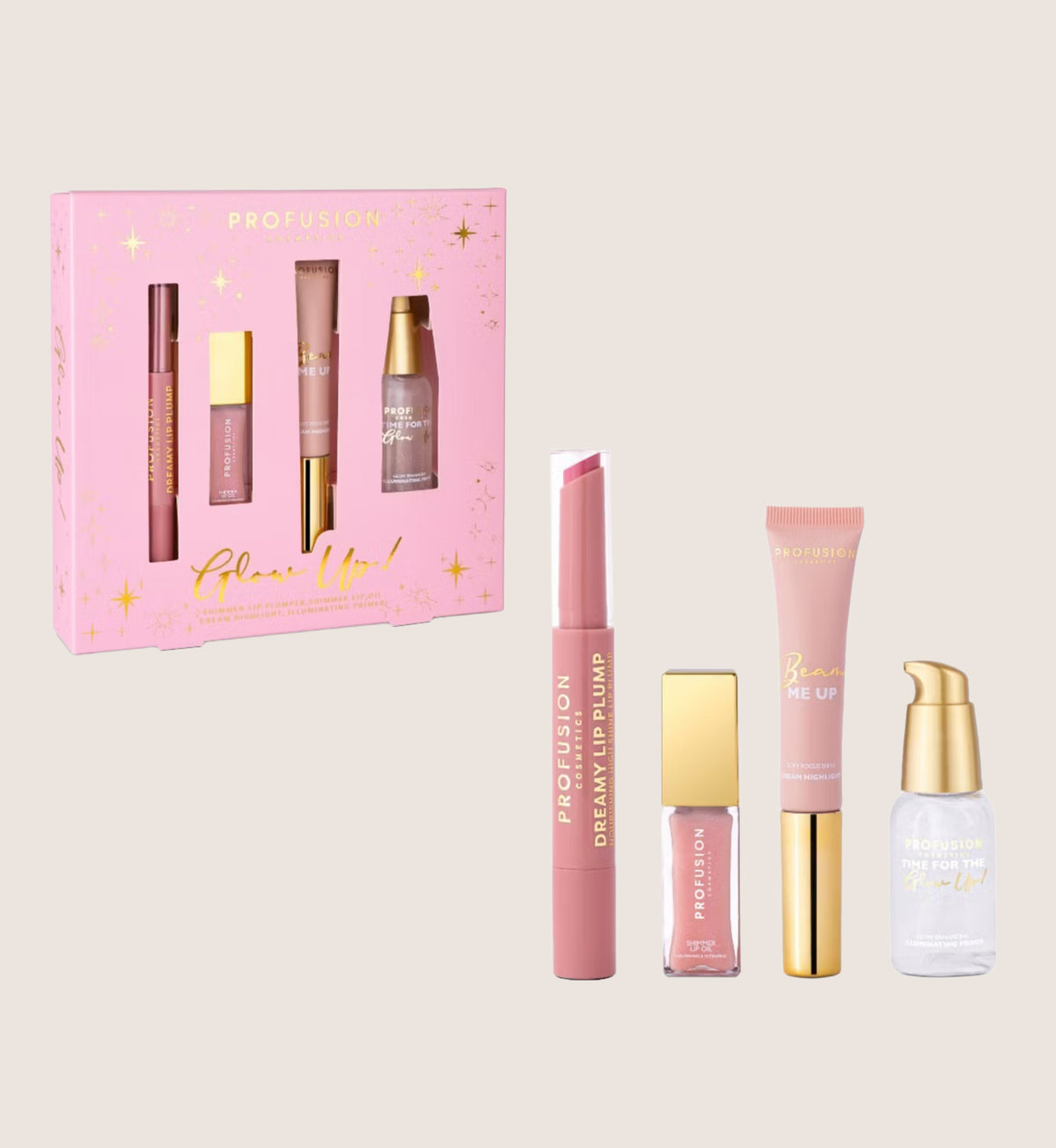 Profusion Glow Up Lips And Highlighter Beauty Gift Set For Her