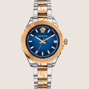 Versace Ladies Hellenyium Watch Blue Dial Two Tone Bracelet Date Display V12060017
