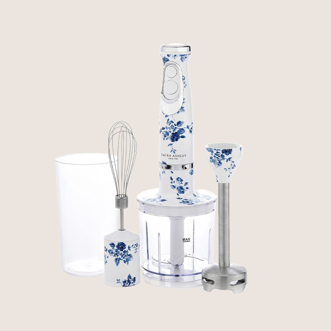 Laura Ashley VQSBHB219LACR Hand Blender 600W 2-Speed with 3 Accessories - China Rose