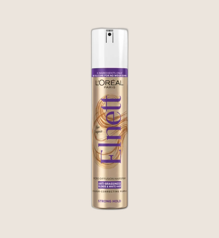 L'Oréal Paris Elnett hairspray, anti-brassiness for blonde & white hair - strong hold 200ml