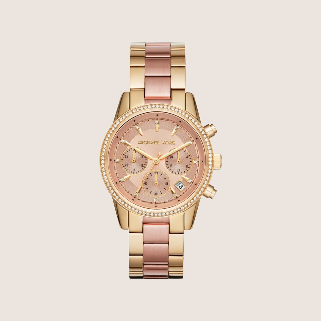 Michael Kors Women's Bryant Chronograph Clear Stone-Set Watch MK6475