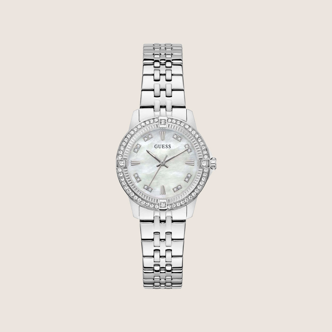 Guess Women's Colette Watch Crystal-Set Mother Of Pearl, White Dial GW1027L1