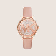 Michael Kors Women's Addyson Clear Stone-Set Rose Gold Dial Watch MK2957