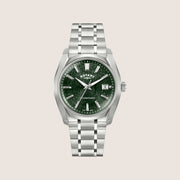 Rotary Mens Lumen Automatic Green Dial Silver Stainless Steel Bracelet Watch RGB10011-24