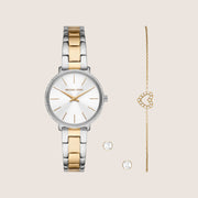 Michael Kors Women's Pyper Clear Stone-Set Silver Dial Watch MK1041