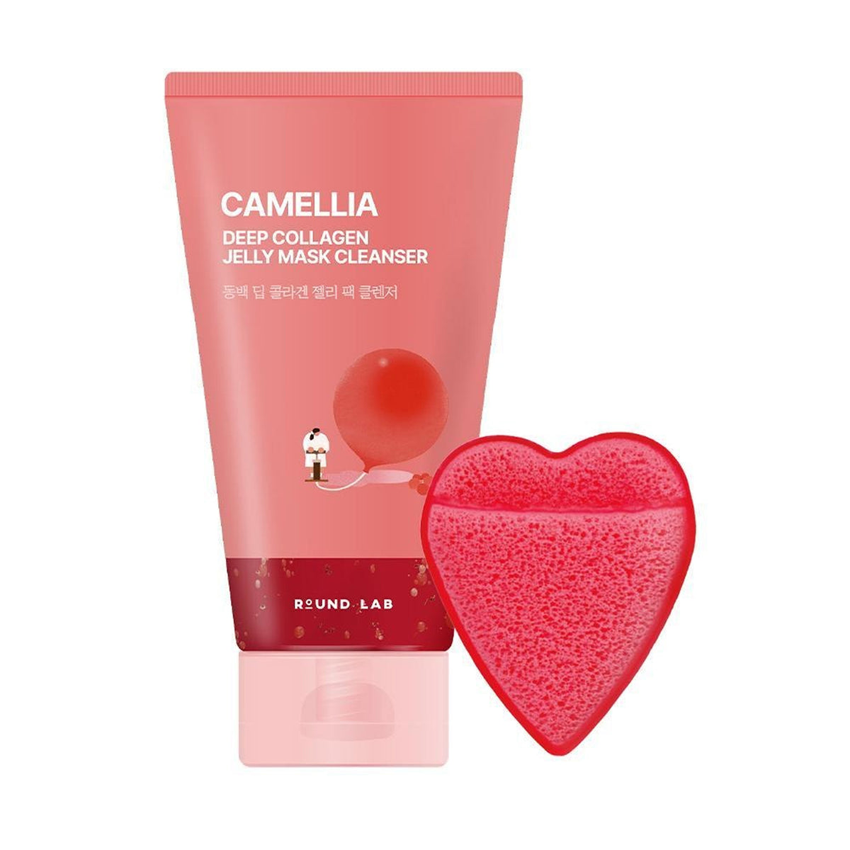 ROUND LAB Camellia Deep Collagen Jelly Mask Cleanser 150ml Set (+Cleansing Puff)