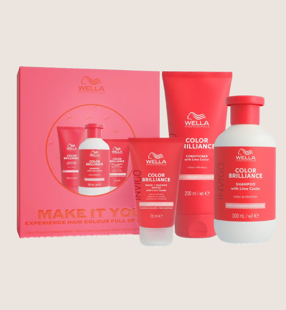 Wella Professionals Color Brilliance Make it You Haircare 3 Piece Beauty Gift Set For Her