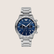 Emporio Armani Men's Watch Blue Dial Silver Steel Bracelet AR11306