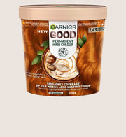 Garnier GOOD Permanent Hair Dye (Shade: 7.43 Tumeric Copper) for vibrant, long-lasting colour