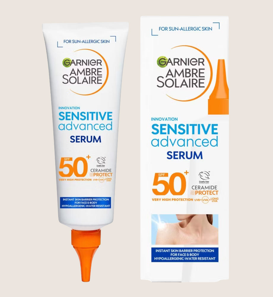 Garnier Ambre Solaire SPF 50+ Sensitive Advanced Sun Cream Face & Body Serum SPF50+ 125ml
