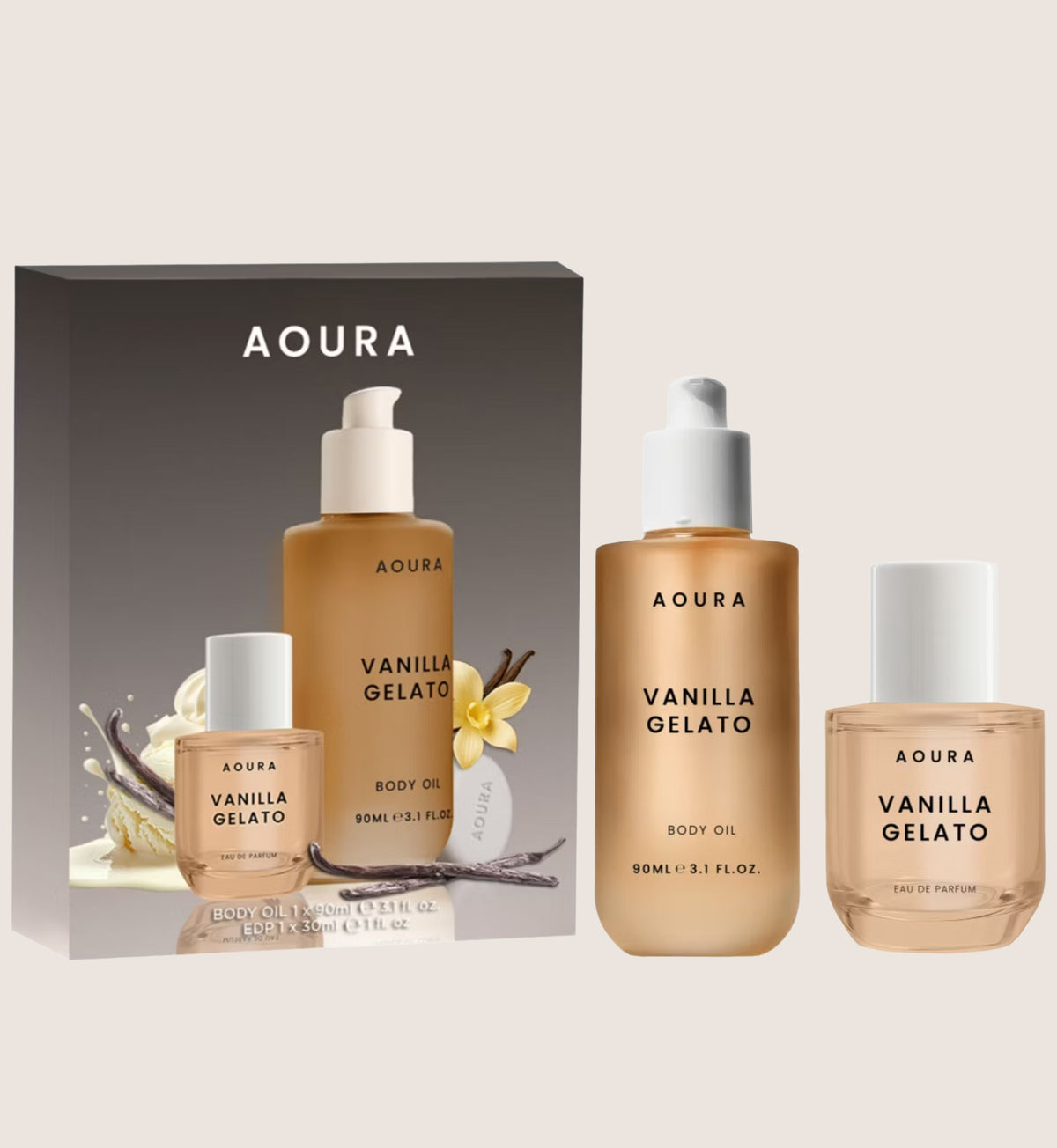 AOURA Fragrance & Body Duo Set Vanilla Gelato Fragrance Gift Set For Her