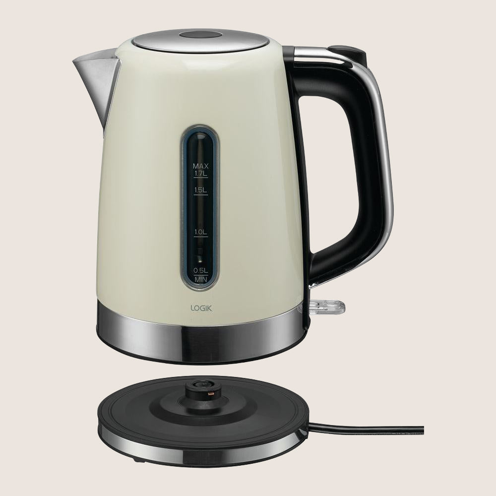 LOGIK L17SKW21 Jug Kettle with Slim Design 1.7L - Cream