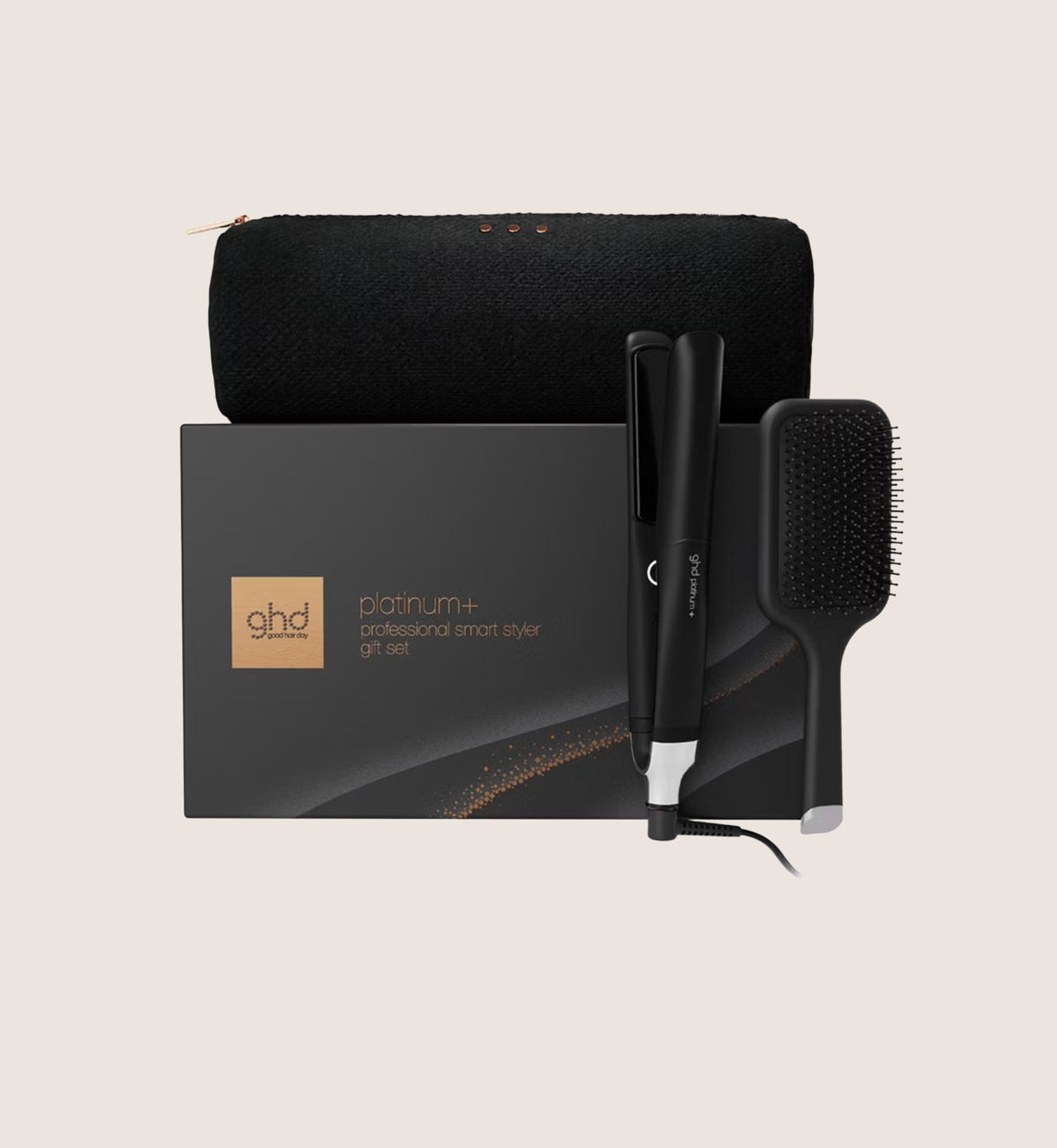 ghd Platinum+ Hair Straightener Festive Edition In Black Beauty Gift Set For Her