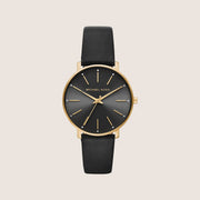 Michael Kors Women's Pyper Clear Stone-Set Black Dial Watch MK2747