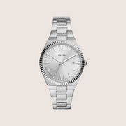 Fossil Women's Scarlette Silver Date Bracelet Analogue Watch ES5300