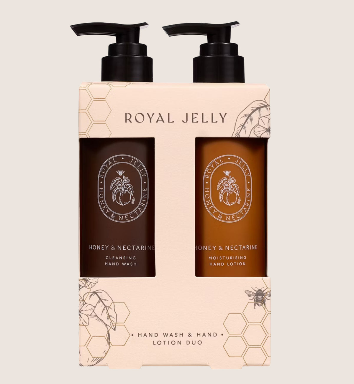 Royal Jelly Honey & Nectarine Hand Wash & Lotion Duo Bath & Body Gift Set For Her
