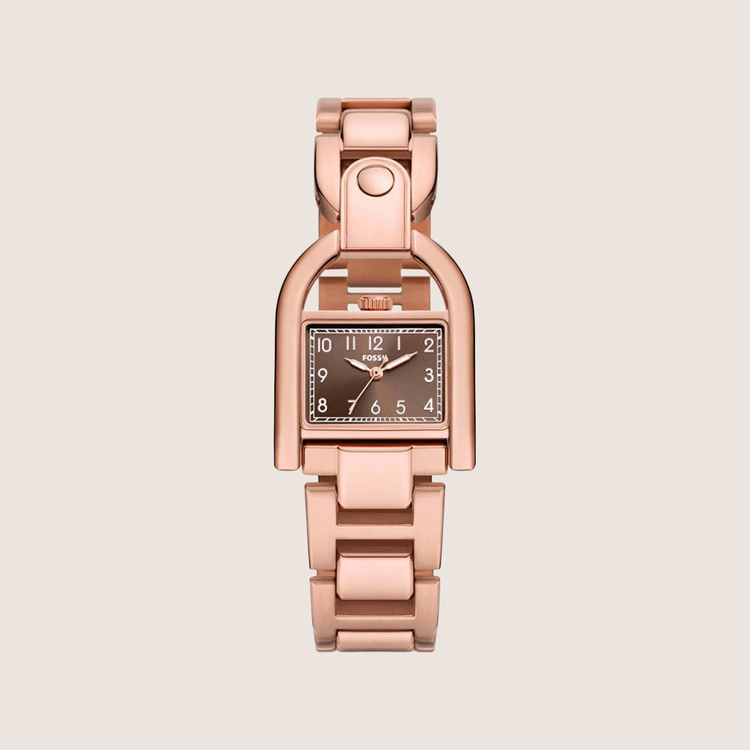Fossil Women's Harwell Rose Gold Bronze Dial Bracelet Analogue Watch ES5328