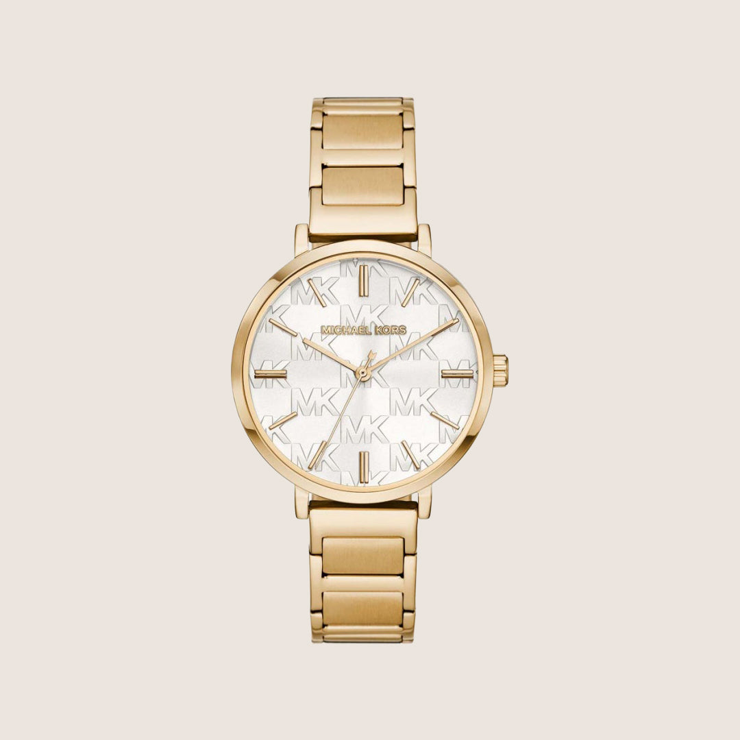 Michael Kors Women's Addyson White Dial Gold Case Watch MK4712
