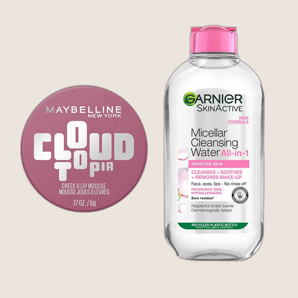 L'Oréal Paris Maybelline Cloudtopia Blush Twilight Berry & Garnier Micellar Water Duo Bundle 200ml