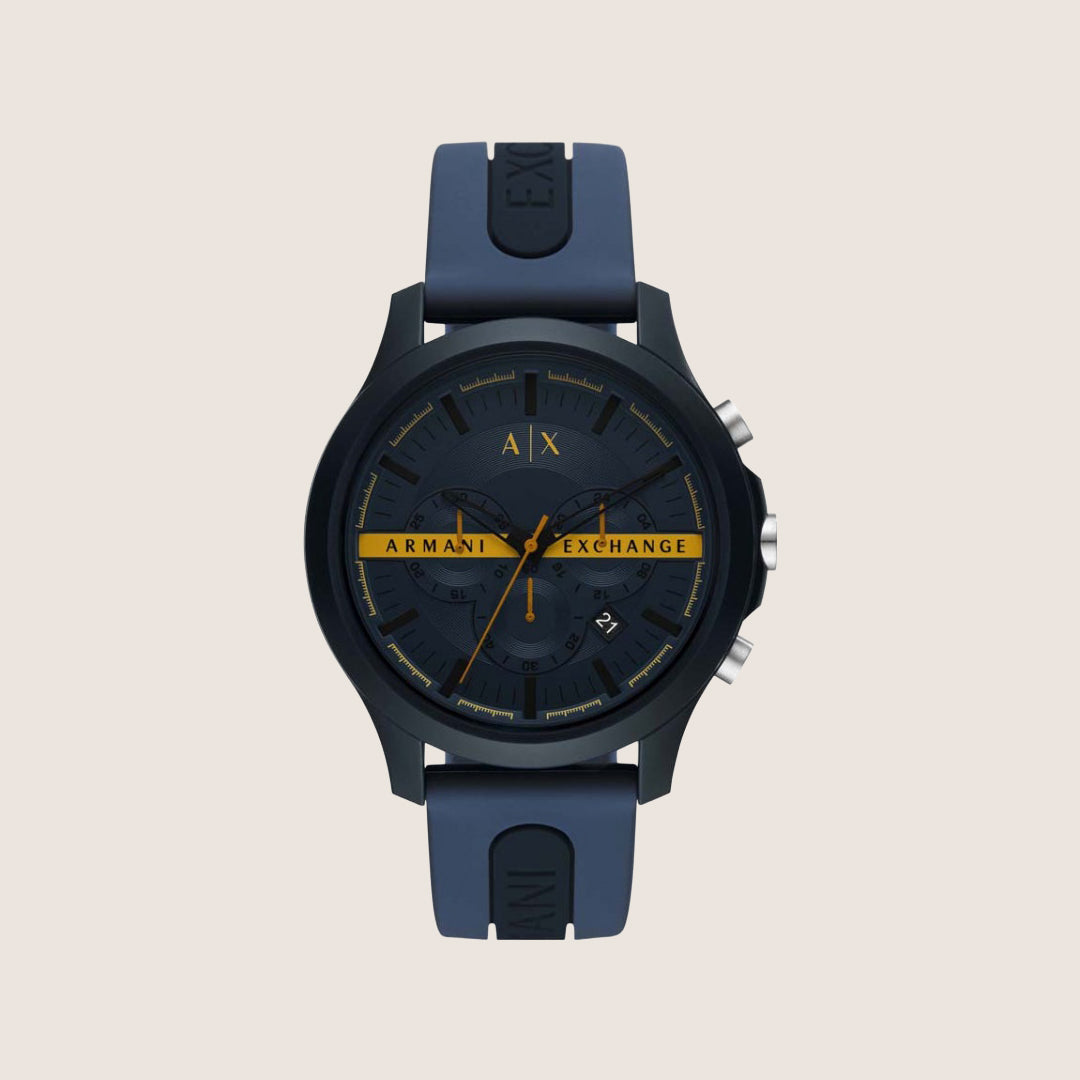 Armani Exchange Men's Sport Watch Blue Dial Blue Silicone Strap AX2441