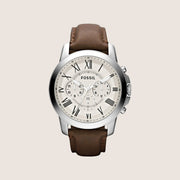 Fossil Mens Grant Brown Chronograph Watch FS4735