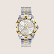 Fossil Mens Garrett Silver Dial Steel Watch FS6148