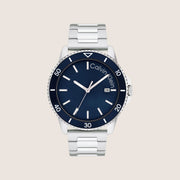 Calvin Klein Men's Watch Silver Bracelet Blue Dial Date 25200385