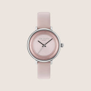 Ted Baker Ladies Silver Pink Leather Strap Watch TE10031533
