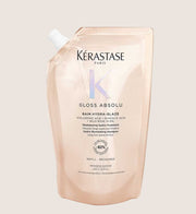 Kérastase Gloss Absolu Refill Pouch Shampoo with Glycolic Acid, Hyaluronic Acid & Wild Rose in Oil Nourishing Oil 500ml