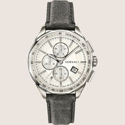 Versace Mens Watch Grey Leather Gold Chronograph VEBJ00118
