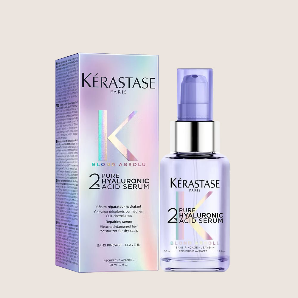 Kérastase Blond Absolu, Plumping Hair Serum, Overnight Treatment, With 2% Pure Hyaluronic Acid, Sérum Cicanuit, Professional Care 50ml