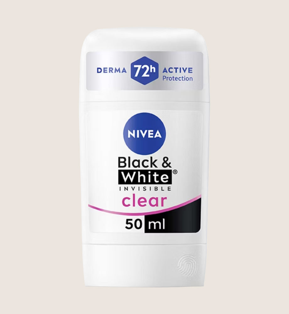 NIVEA Black & White Clear Anti-Perspirant Deodorant Stick 50ml