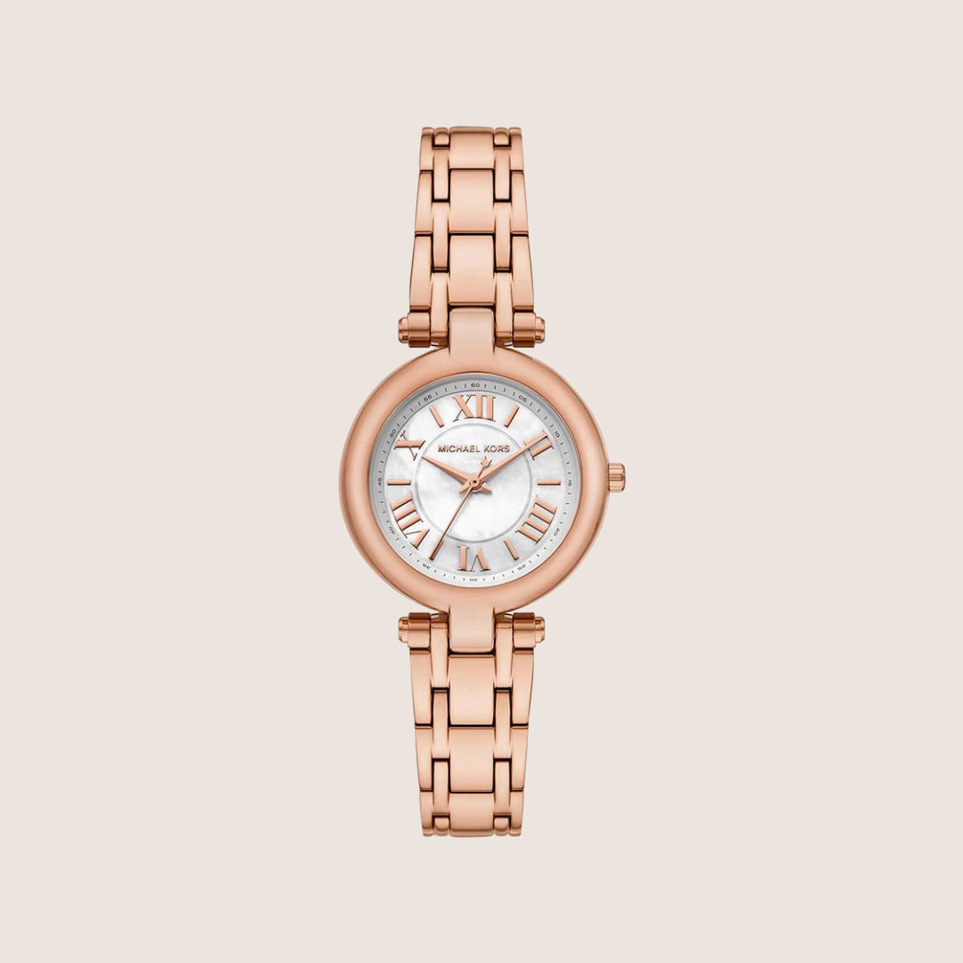 Michael Kors Women's Laney White Dial Rose Gold Case Watch MK4893