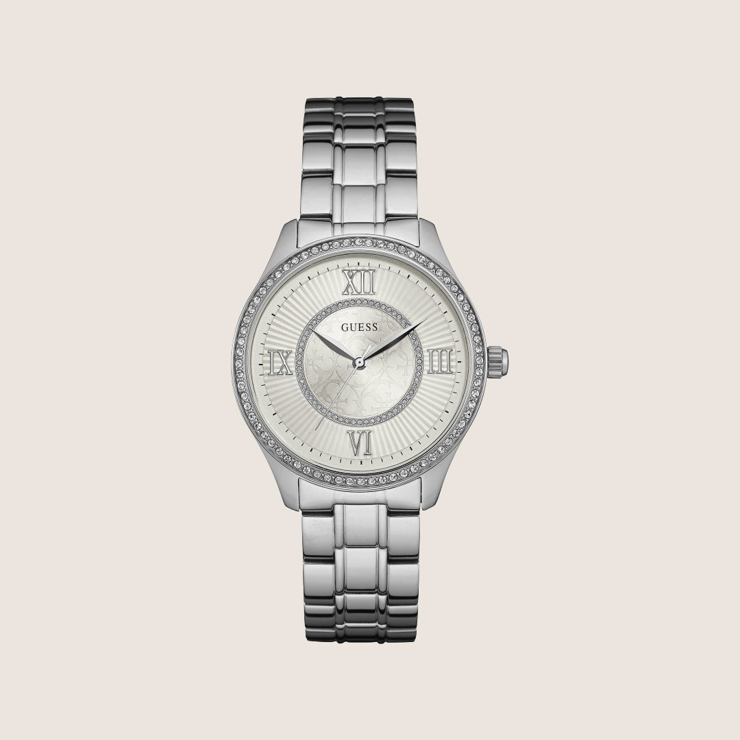 Guess Women's Silver Dial Watch Silver Dial W0825L1