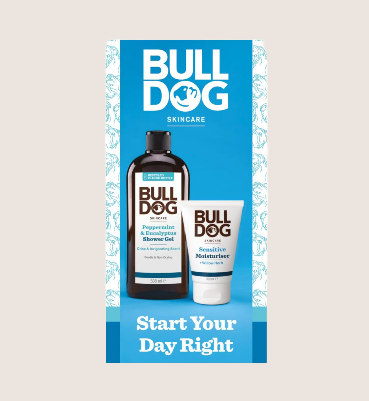 Bulldog Skincare Peppermint & Eucalyptus Shower Gel & Sensitive Moisturiser Duo