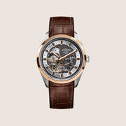 Rotary Mens Seamatic Eclipse Automatic Open-Heart Black Dial Brown Leather Watch RGS10008-74