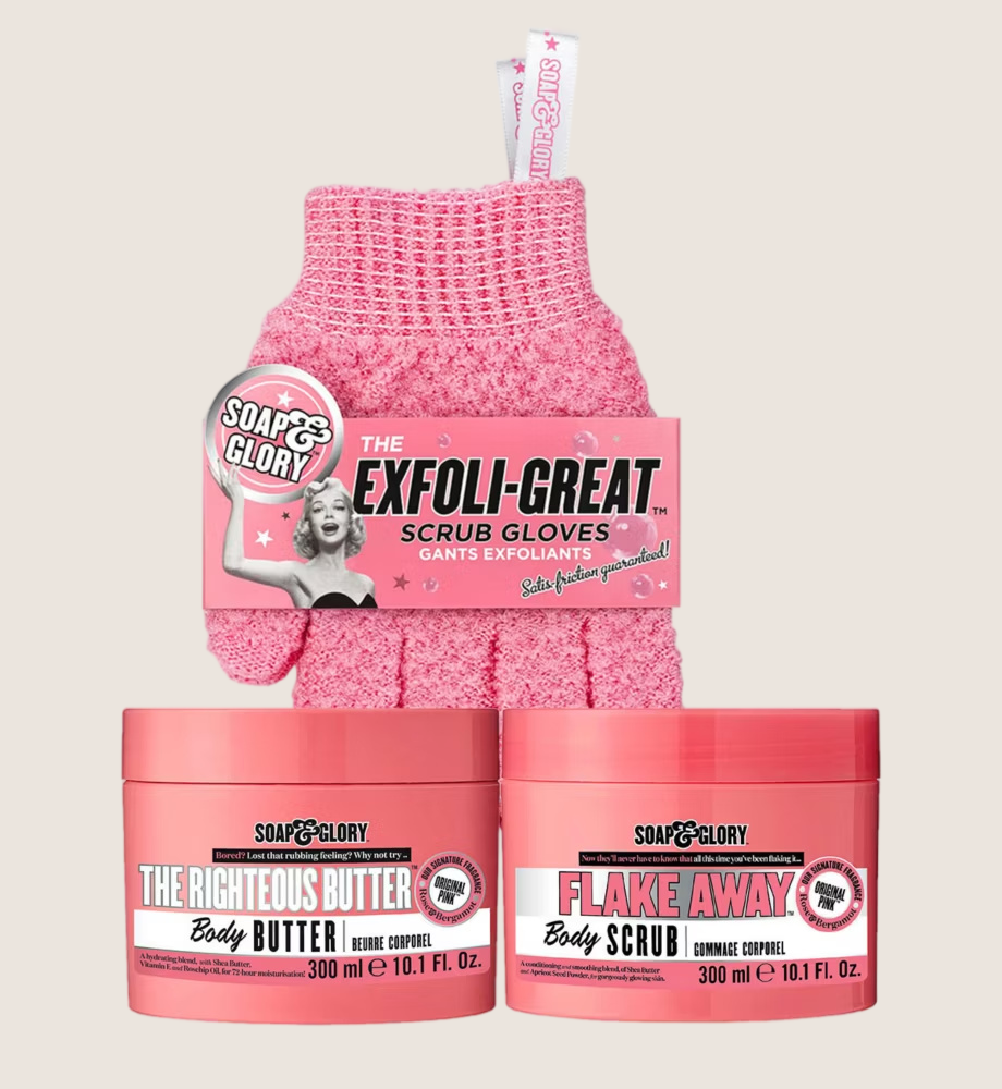 Soap & Glory Exfoliating Tan Prep Essentials Bundle Gentle Cleanse