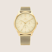 Tommy Hilfiger Women's Layla Gold Multi-Dial Gold Mesh Bracelet 1782458