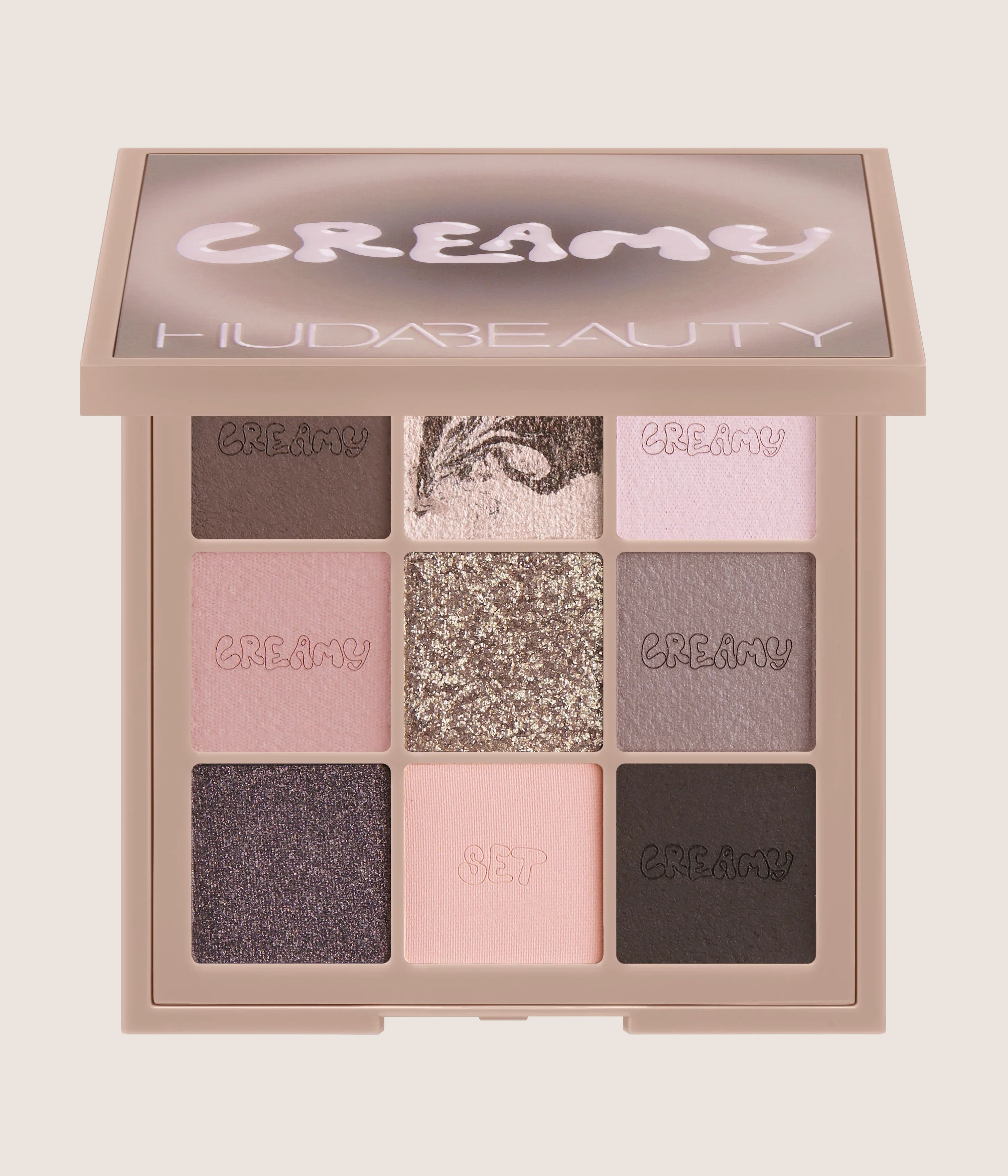 Huda Beauty Creamy Obsessions Eyeshadow Palette Metallic Marble & Cream-to-Powder Mini Palette 7.02g
