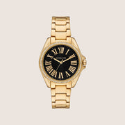 Michael Kors Women's Kacie Clear Stone-Set Black Dial Watch MK4852