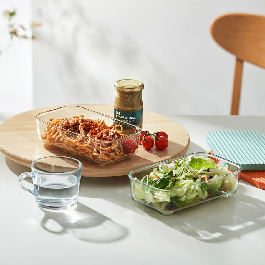 IKEA HAVSTOBIS Food Container with Lid Tempered Glass 700 ml – 2 Pack