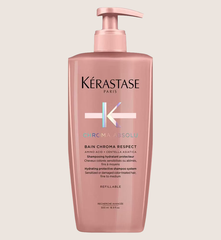 Kérastase Chroma Absolu Shampoo Colour Protecting Refillable Bottle for Fine to Medium Hair with Amino Acid & Lactic Acid Cleansing Formula 500ml