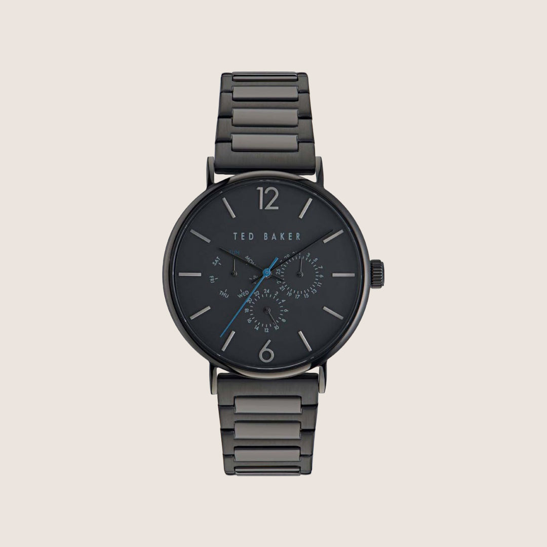 Ted Baker Mens Phylipa Black Dial Stainless Steel Bracelet Watch BKPPGF305