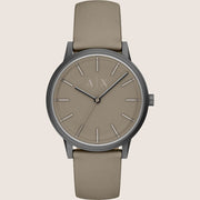 Armani Exchange Mens Watch Grey Leather Strap AX2766