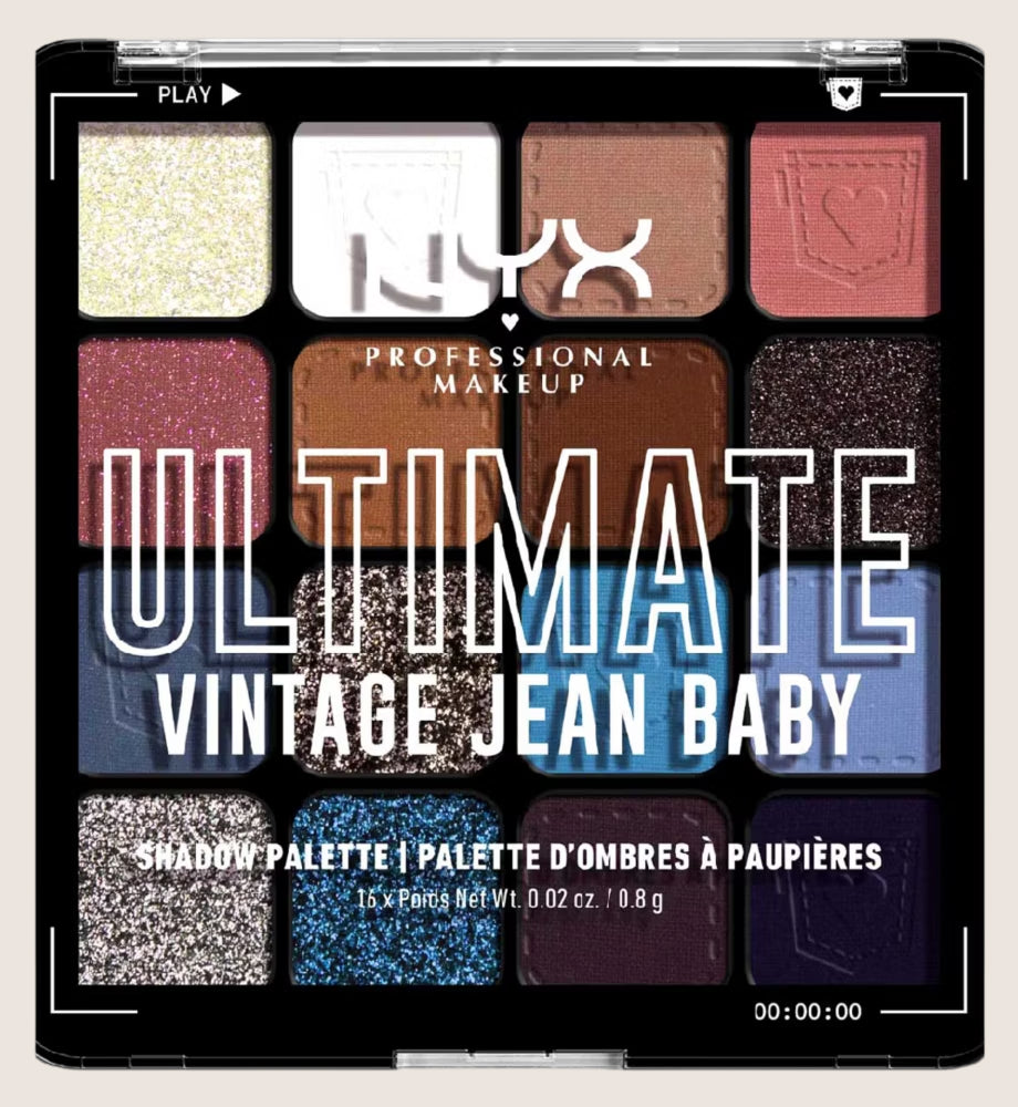 NYX Professional Makeup Ultimate Shadow Palette Vegan 16-Pan - Vintage Jean Baby