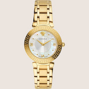 Versace Ladies Daphnis Watch Mother of Pearl White Dial Gold Bracelet V16070017